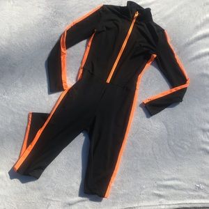 Neon-Orange & Black Jumpsuit